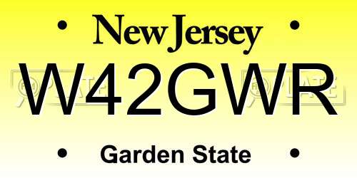 W42GWR New Jersey License Plate