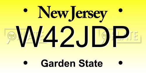 W42JDP New Jersey License Plate