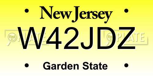 W42JDZ New Jersey License Plate