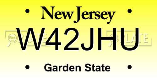 W42JHU New Jersey License Plate