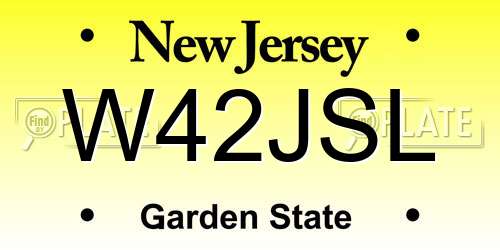 W42JSL New Jersey License Plate