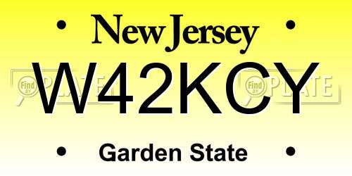 W42KCY New Jersey License Plate