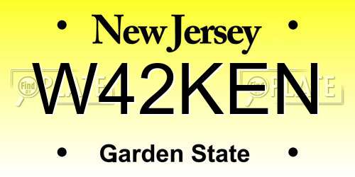 W42KEN New Jersey License Plate