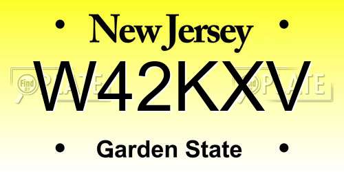 W42KXV New Jersey License Plate