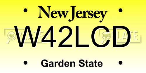 W42LCD New Jersey License Plate