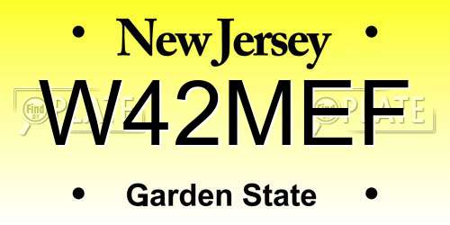 W42MEF New Jersey License Plate