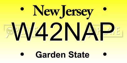 W42NAP New Jersey License Plate