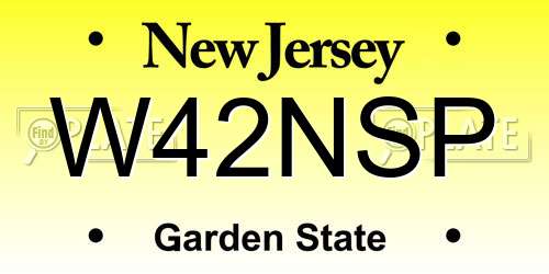 W42NSP New Jersey License Plate