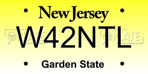 W42NTL New Jersey License Plate