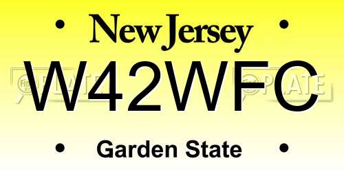 W42WFC New Jersey License Plate