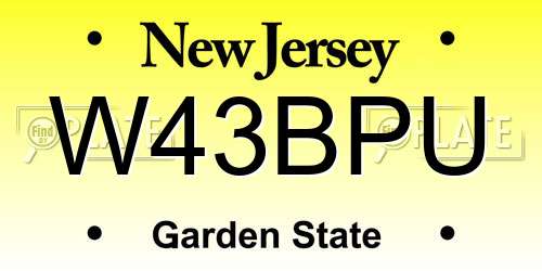 W43BPU New Jersey License Plate