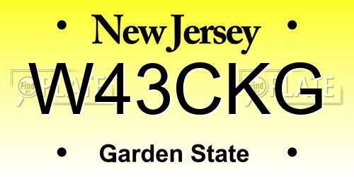 W43CKG New Jersey License Plate