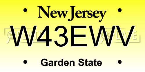 W43EWV New Jersey License Plate