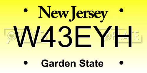 W43EYH New Jersey License Plate