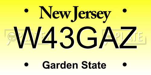 W43GAZ New Jersey License Plate