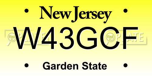 W43GCF New Jersey License Plate