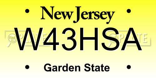 W43HSA New Jersey License Plate