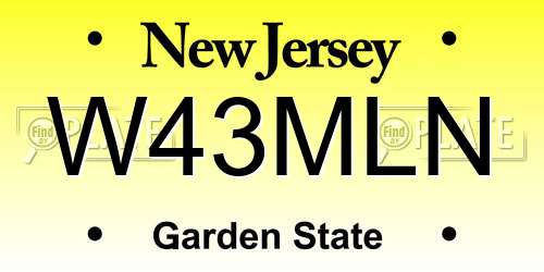 W43MLN New Jersey License Plate
