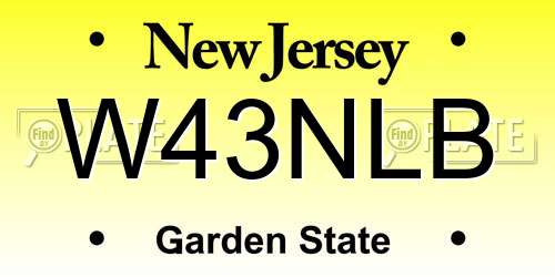 W43NLB New Jersey License Plate