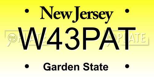 W43PAT New Jersey License Plate