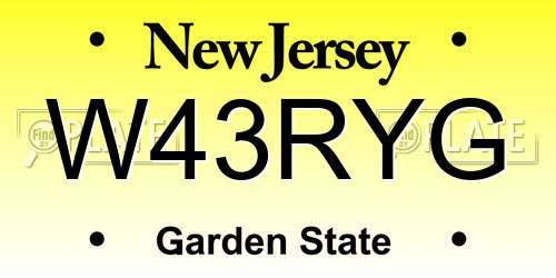 W43RYG New Jersey License Plate