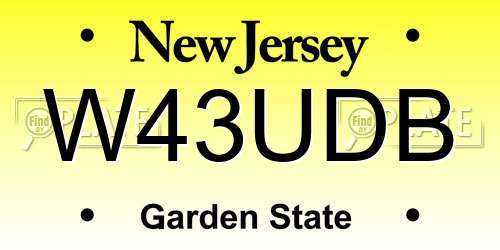 W43UDB New Jersey License Plate