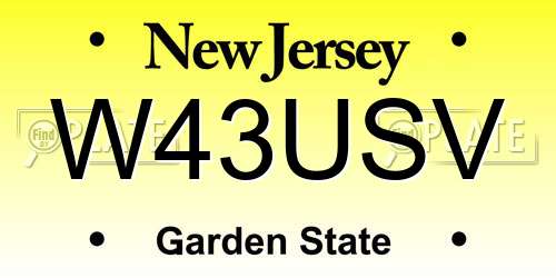 W43USV New Jersey License Plate