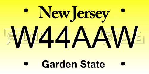 W44AAW New Jersey License Plate