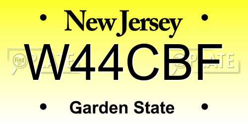 W44CBF New Jersey License Plate