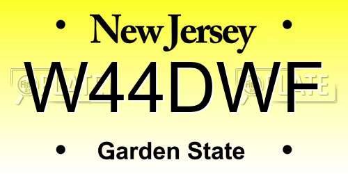 W44DWF New Jersey License Plate