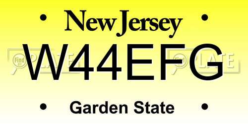 W44EFG New Jersey License Plate