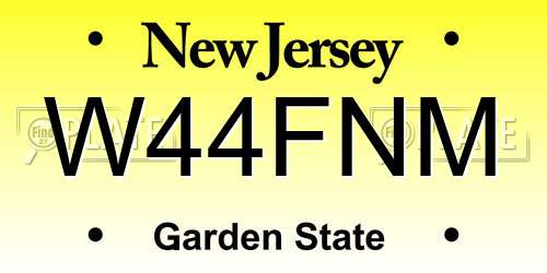 W44FNM New Jersey License Plate