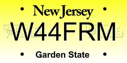 W44FRM New Jersey License Plate
