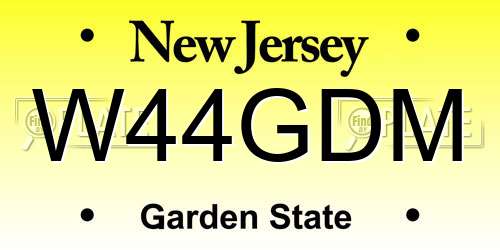 W44GDM New Jersey License Plate