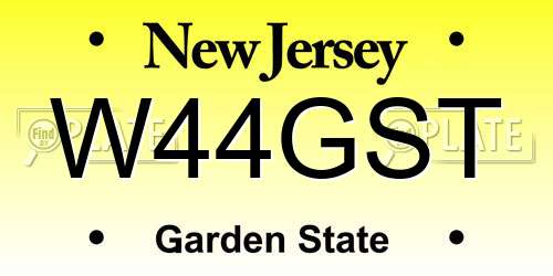 W44GST New Jersey License Plate