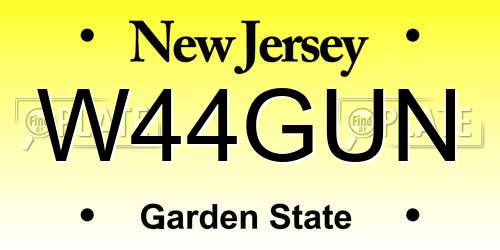 W44GUN New Jersey License Plate
