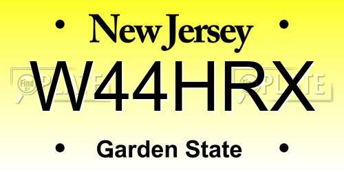 W44HRX New Jersey License Plate