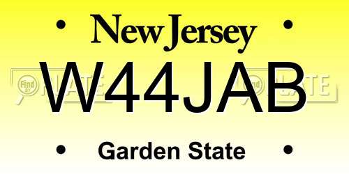 W44JAB New Jersey License Plate