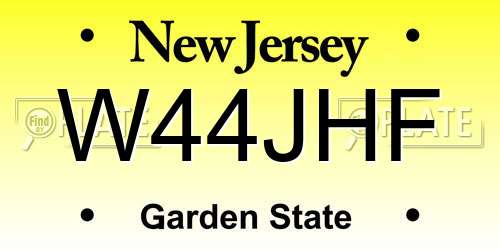 W44JHF New Jersey License Plate
