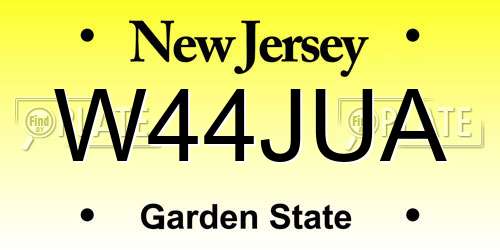 W44JUA New Jersey License Plate