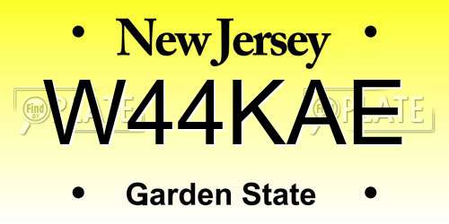 W44KAE New Jersey License Plate