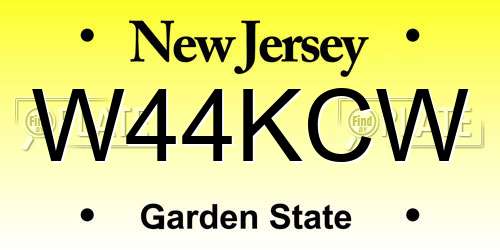 W44KCW New Jersey License Plate