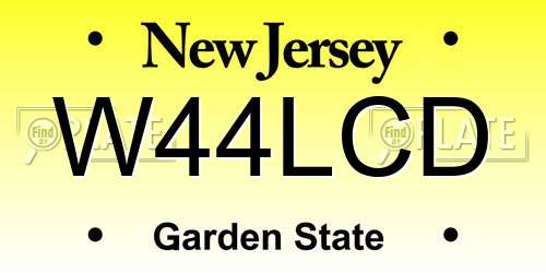 W44LCD New Jersey License Plate