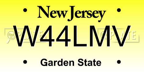 W44LMV New Jersey License Plate