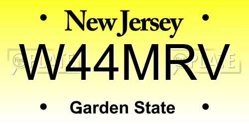 W44MRV New Jersey License Plate