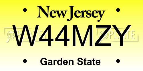 W44MZY New Jersey License Plate