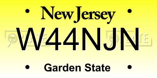 W44NJN New Jersey License Plate