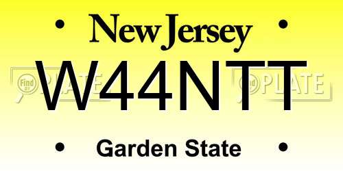 W44NTT New Jersey License Plate
