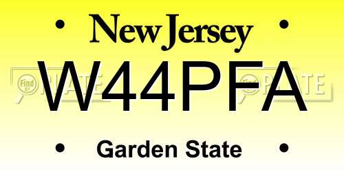 W44PFA New Jersey License Plate