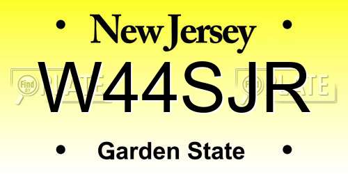 W44SJR New Jersey License Plate